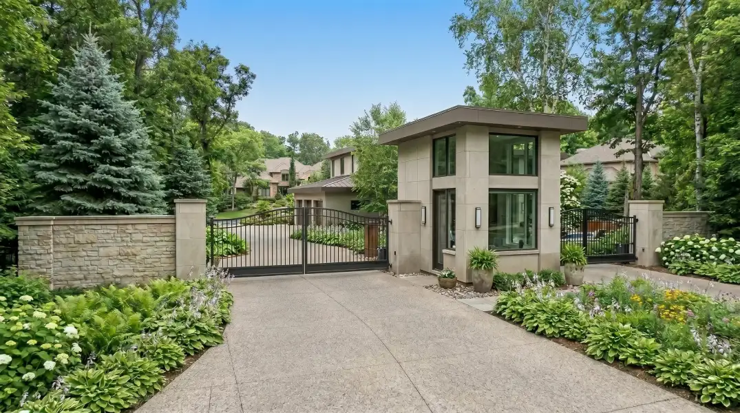 Gated community estate clearout search background